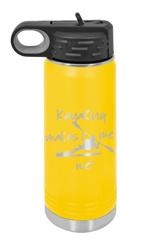 Kayaking Makes Me Wet - 20oz Water Bottle Laser Engraved - Image 17