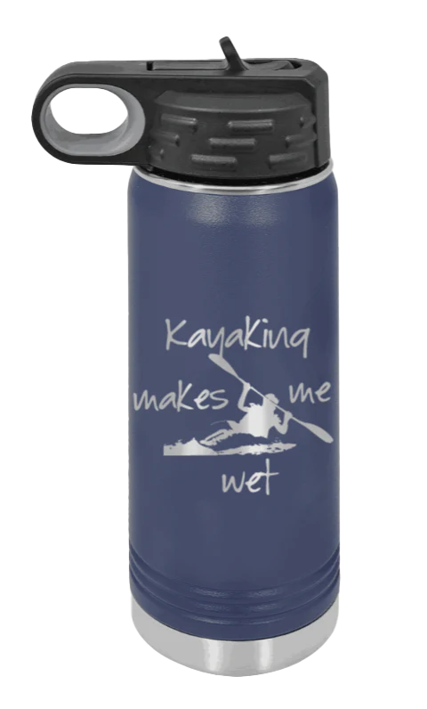 Kayaking Makes Me Wet - 20oz Water Bottle Laser Engraved - Image 9