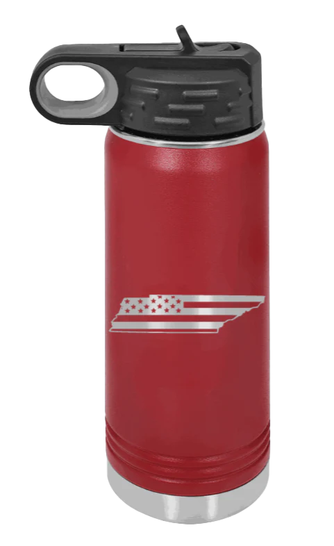 Tennessee Flag - 20oz Water Bottle Laser Engraved - Image 8