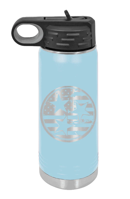 Tennessee Tristar Flag - 20oz Water Bottle Laser Engraved - Image 6
