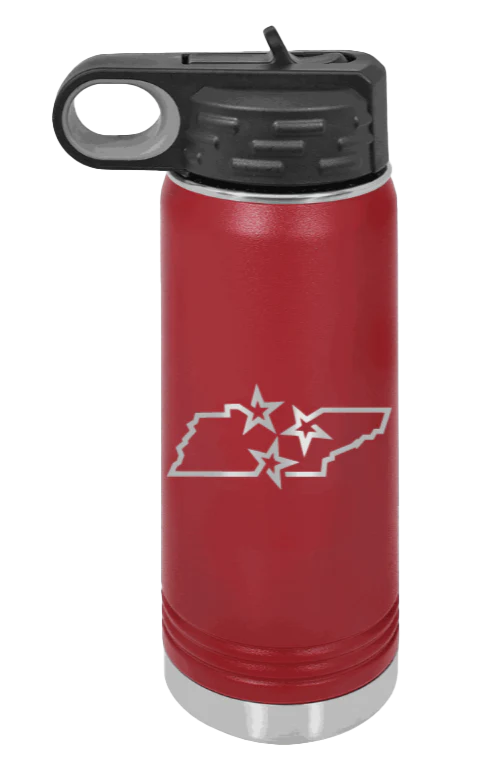 Tennessee Tristar State - 20oz Water Bottle Laser Engraved - Image 8