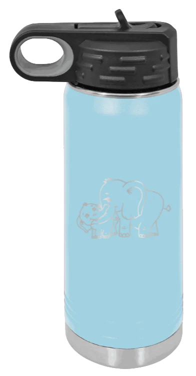 Elephants - 20oz Water Bottle Laser Engraved - Image 6