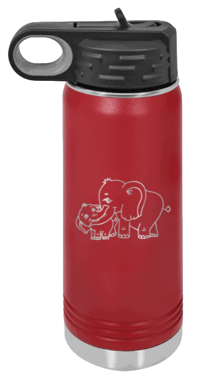 Elephants - 20oz Water Bottle Laser Engraved - Image 8