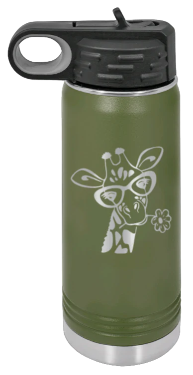 Giraffe 2 - 20oz Water Bottle Laser Engraved - Image 10