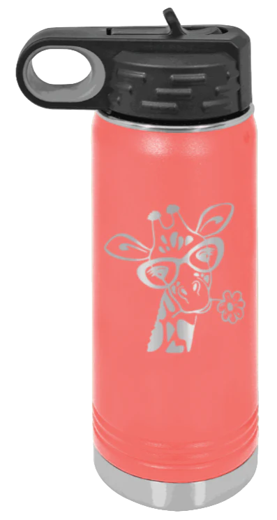 Giraffe 2 - 20oz Water Bottle Laser Engraved - Image 3