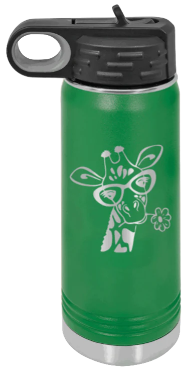 Giraffe 2 - 20oz Water Bottle Laser Engraved - Image 5