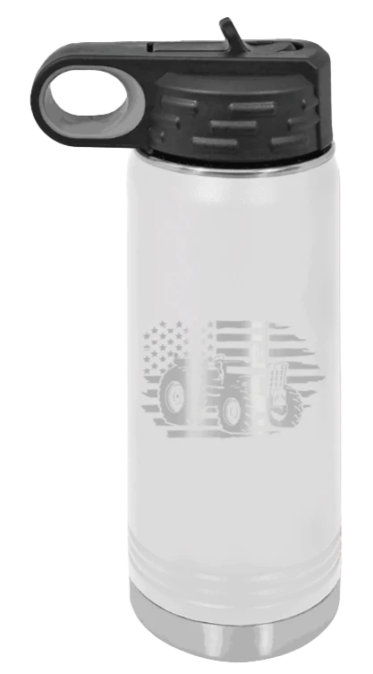 Tractor Flag - 20oz Water Bottle Laser Engraved - Image 16
