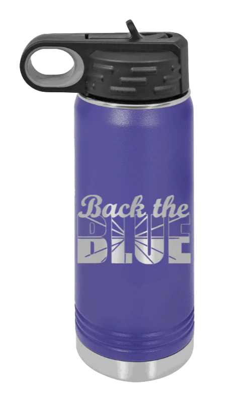 Back The Blue - 20oz Water Bottle Laser Engraved - Image 12