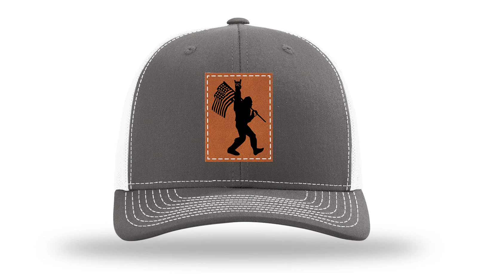 Sasquatch Flag Leather Patch Richardson 112 Hat - Image 16