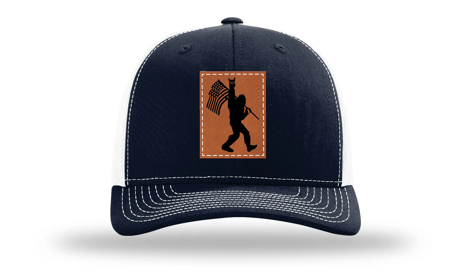 Sasquatch Flag Leather Patch Richardson 112 Hat - Image 29