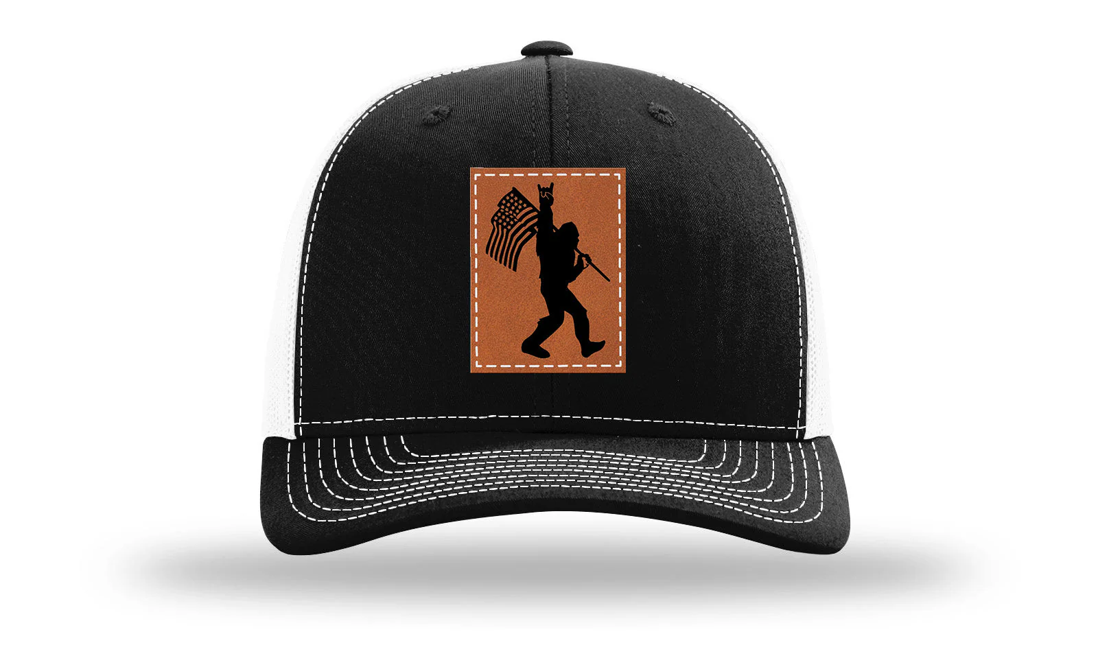 Sasquatch Flag Leather Patch Richardson 112 Hat - Image 7