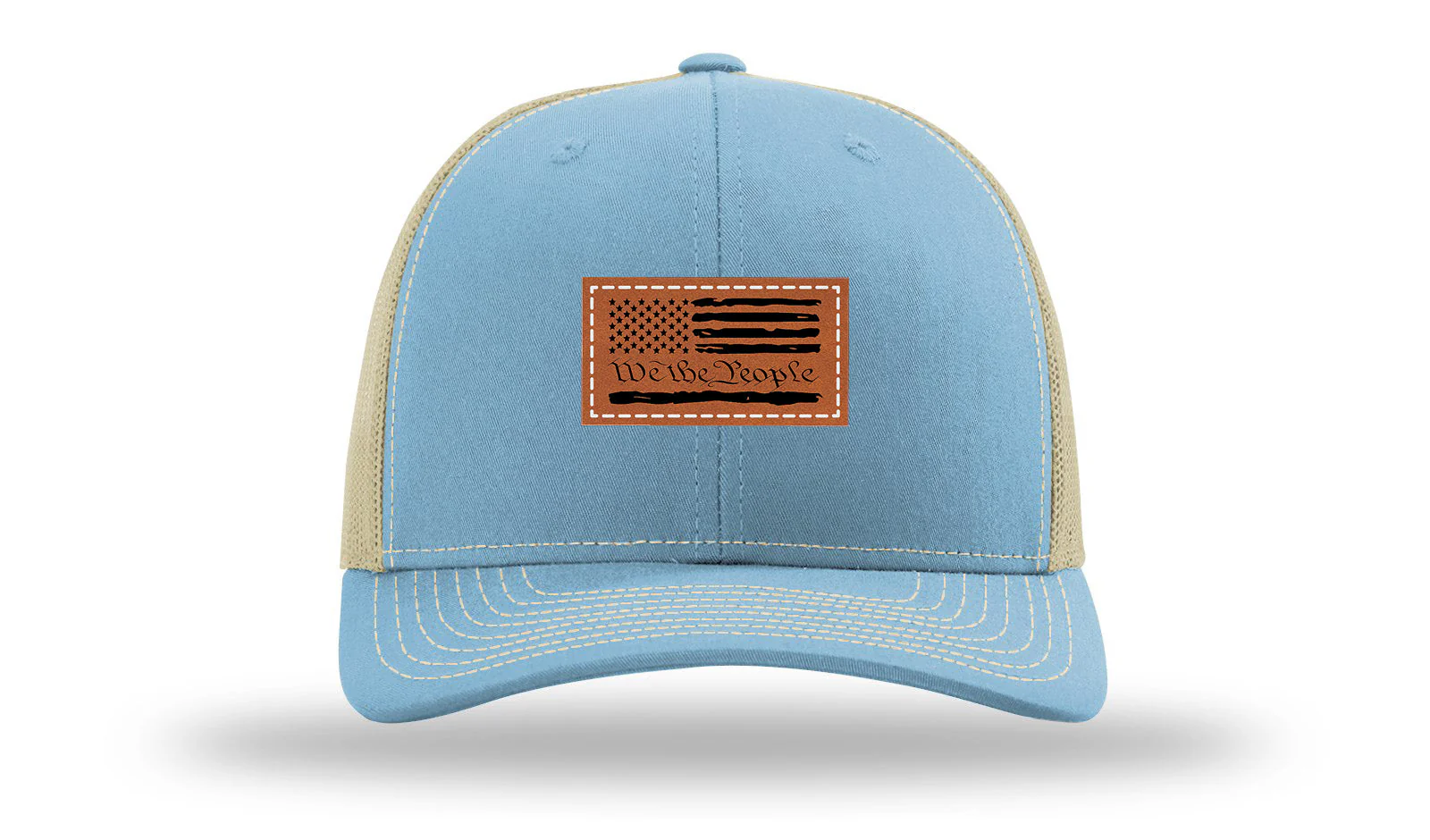 We The People Flag Leather Patch Richardson 112 Hat - Image 18