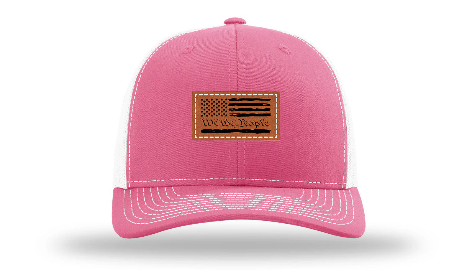 We The People Flag Leather Patch Richardson 112 Hat - Image 23