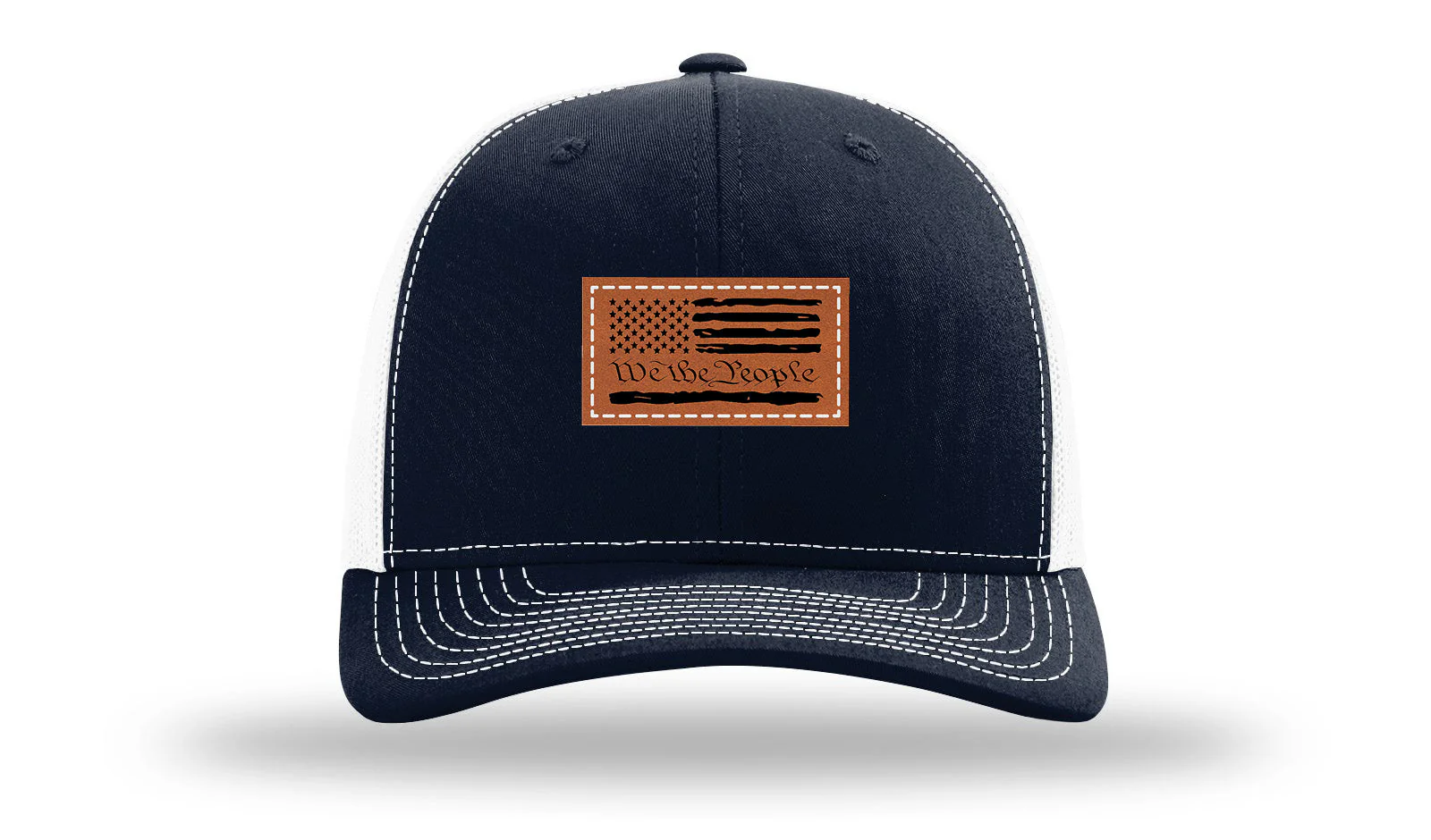 We The People Flag Leather Patch Richardson 112 Hat - Image 29