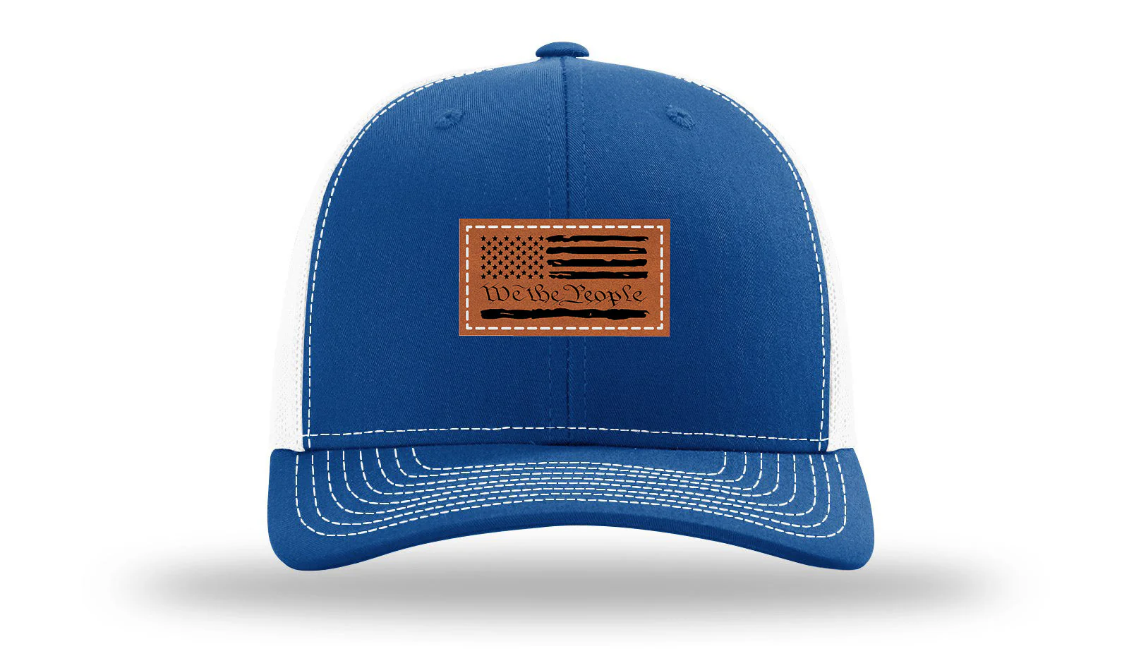 We The People Flag Leather Patch Richardson 112 Hat - Image 32