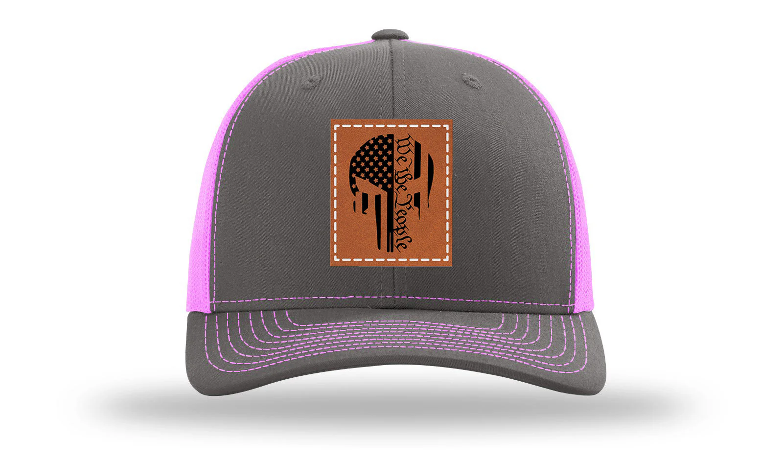 Punisher We The People Leather Patch Richardson 112 Hat - Image 15