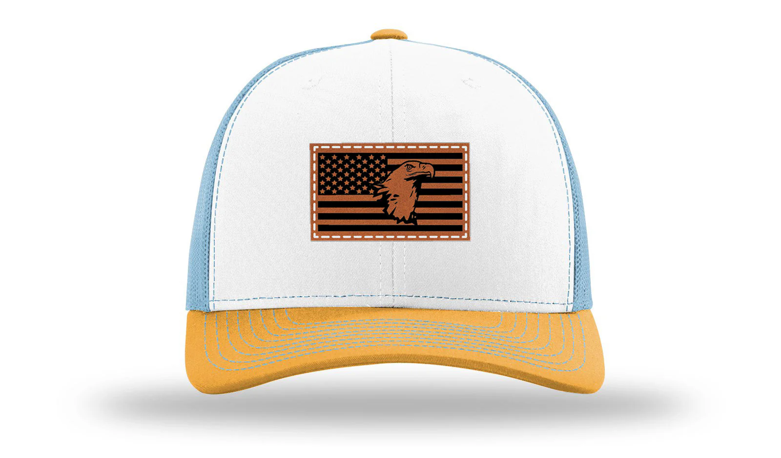 Eagle Flag 1 Leather Patch Richardson 112 Hat - Image 43
