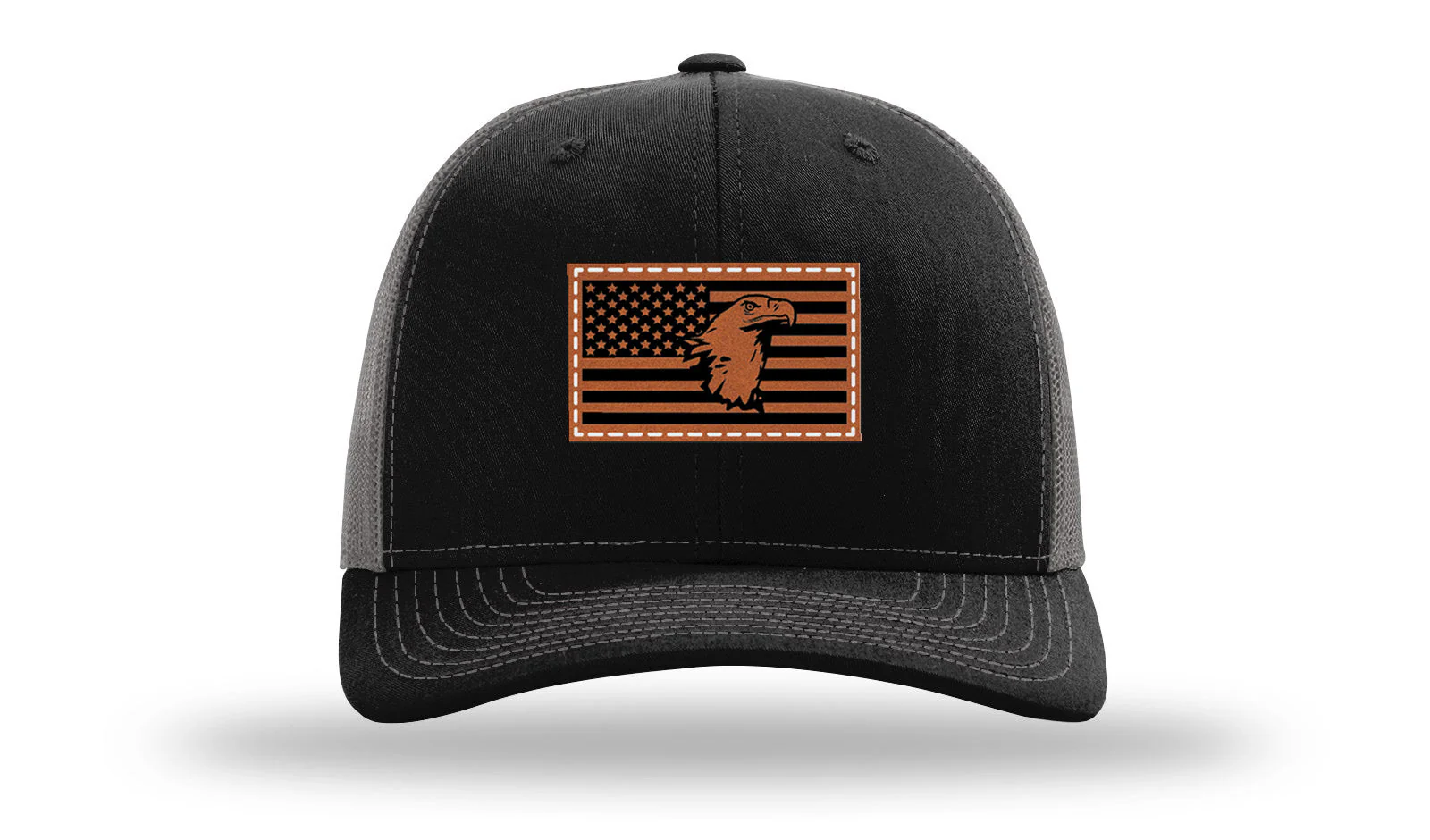 Eagle Flag 1 Leather Patch Richardson 112 Hat - Image 6
