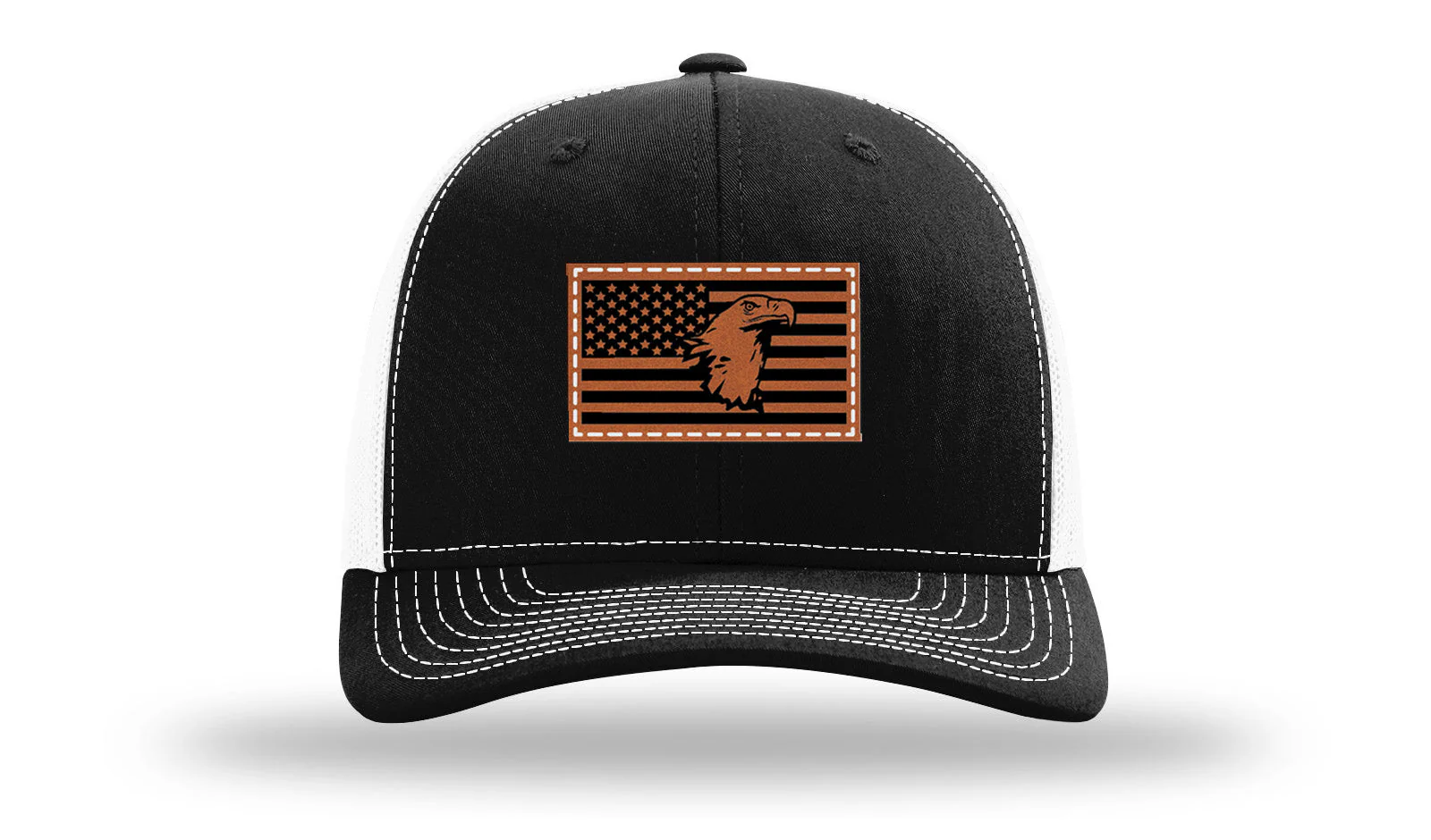 Eagle Flag 1 Leather Patch Richardson 112 Hat - Image 7