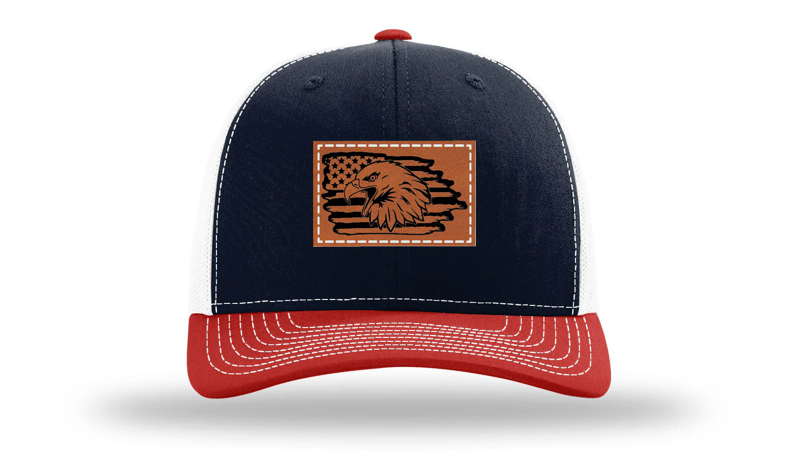 Eagle Flag Leather Patch Richardson 112 Hat - Image 40