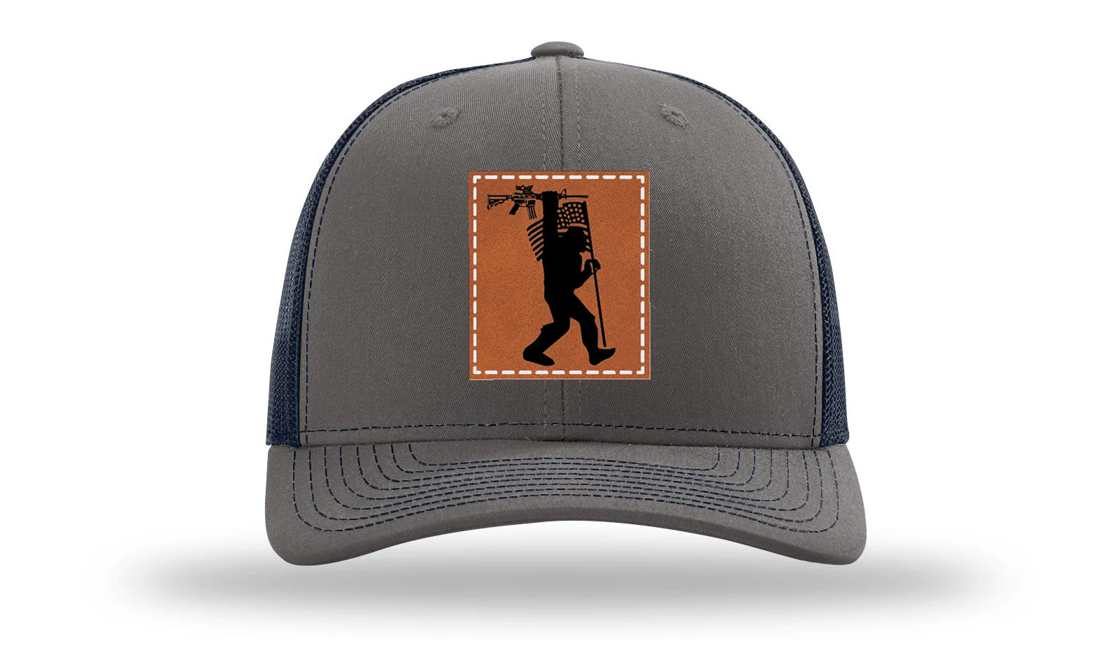 Sasquatch AR Flag Leather Patch Richardson 112 Hat - Image 13