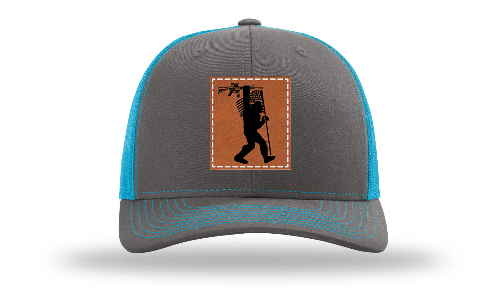 Sasquatch AR Flag Leather Patch Richardson 112 Hat - Image 14