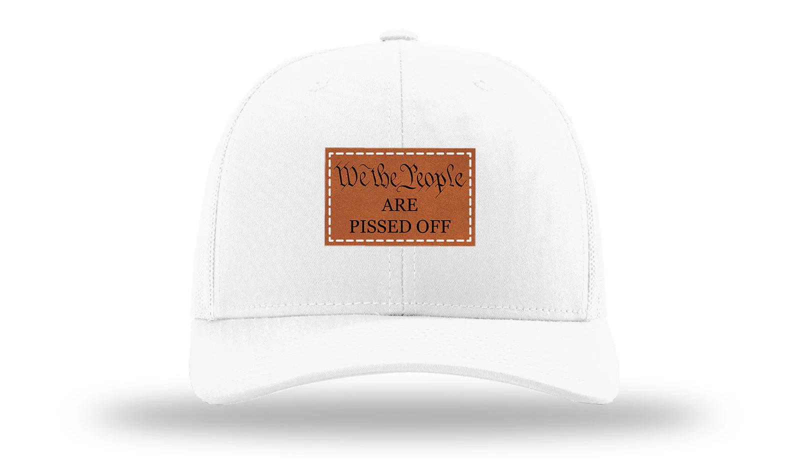 We The People Are Pissed Off Leather Patch Richardson 112 Hat - Image 5