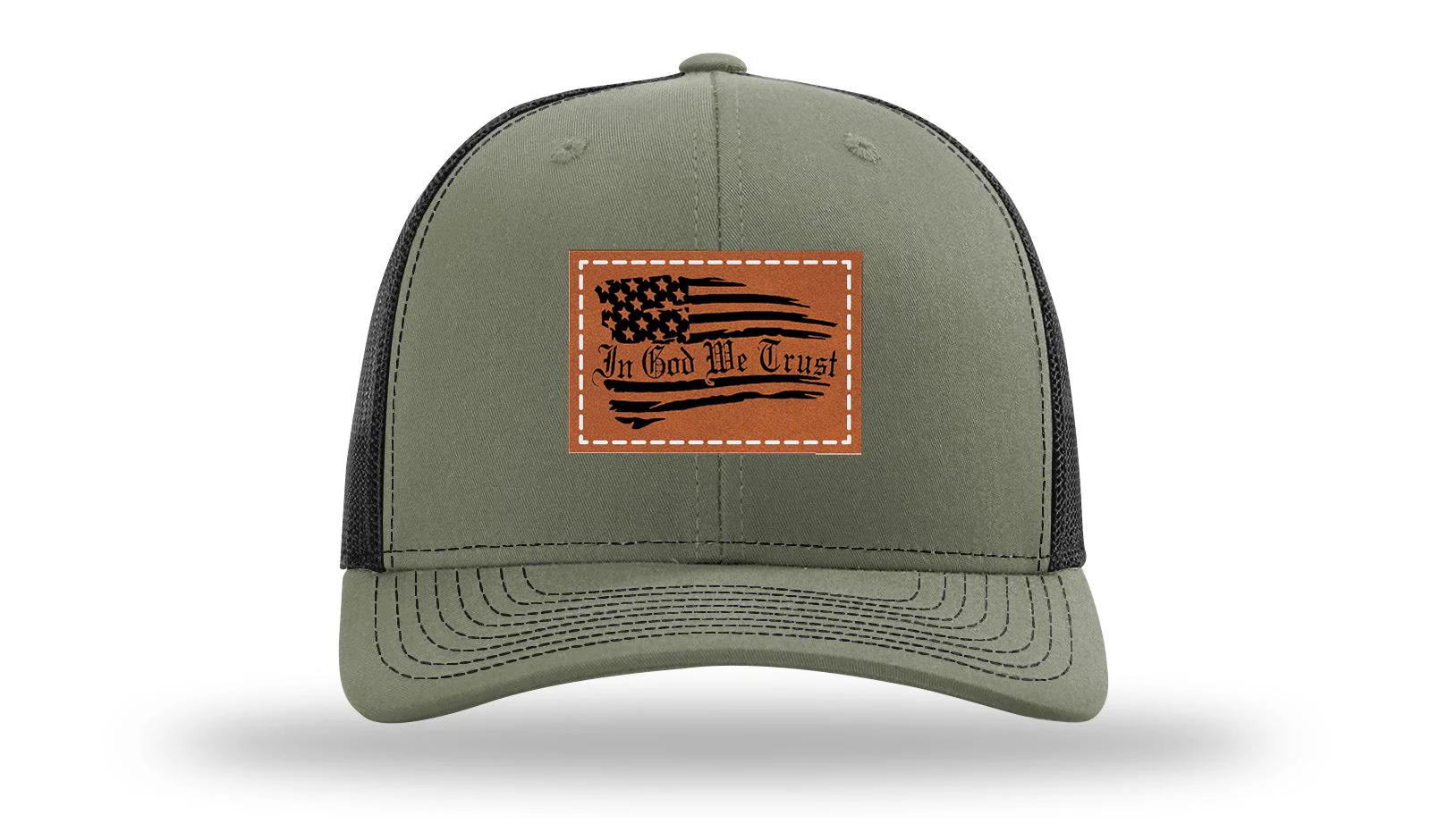 In God We Trust Leather Patch Richardson 112 Hat - Image 25