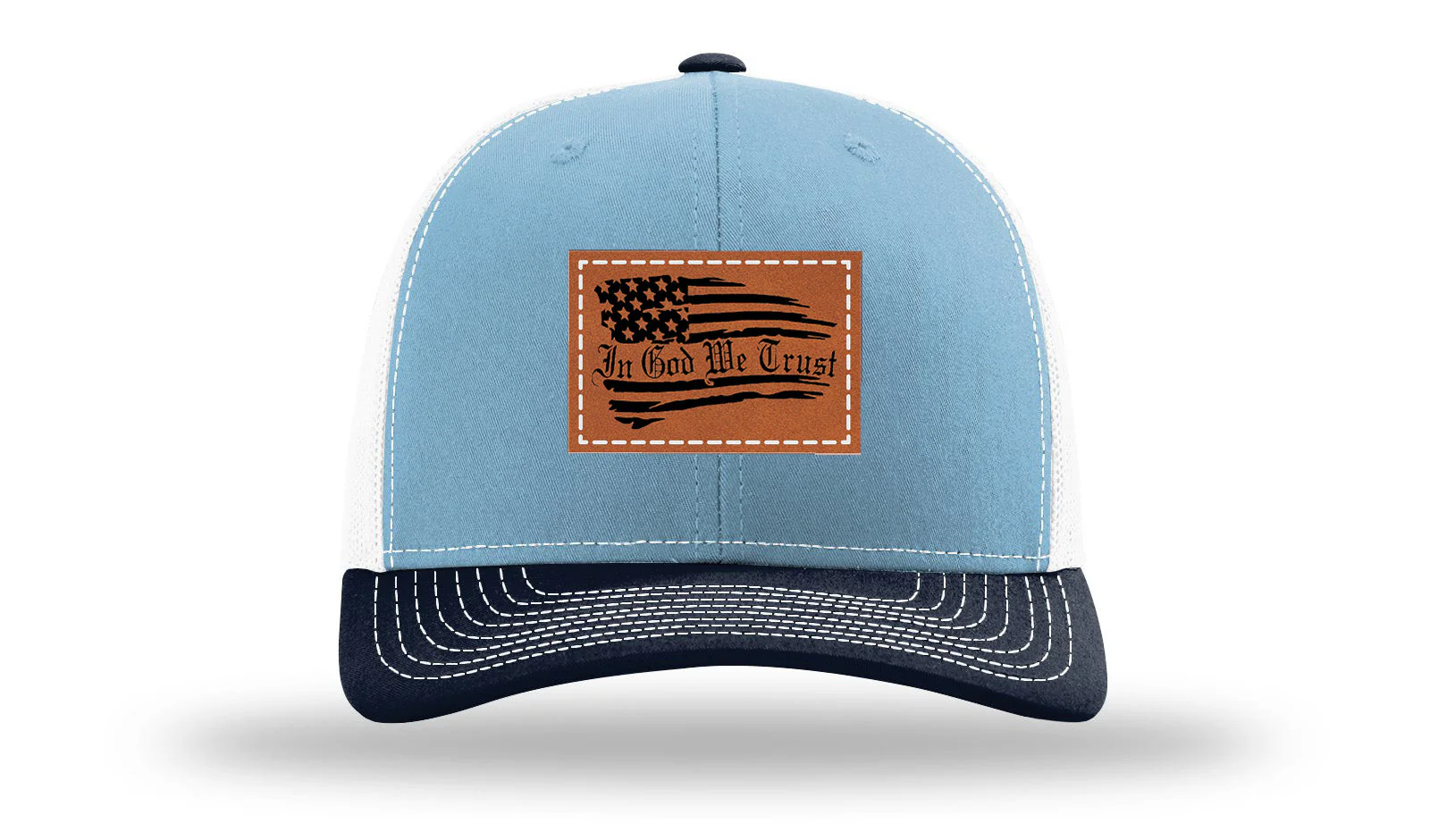 In God We Trust Leather Patch Richardson 112 Hat - Image 34