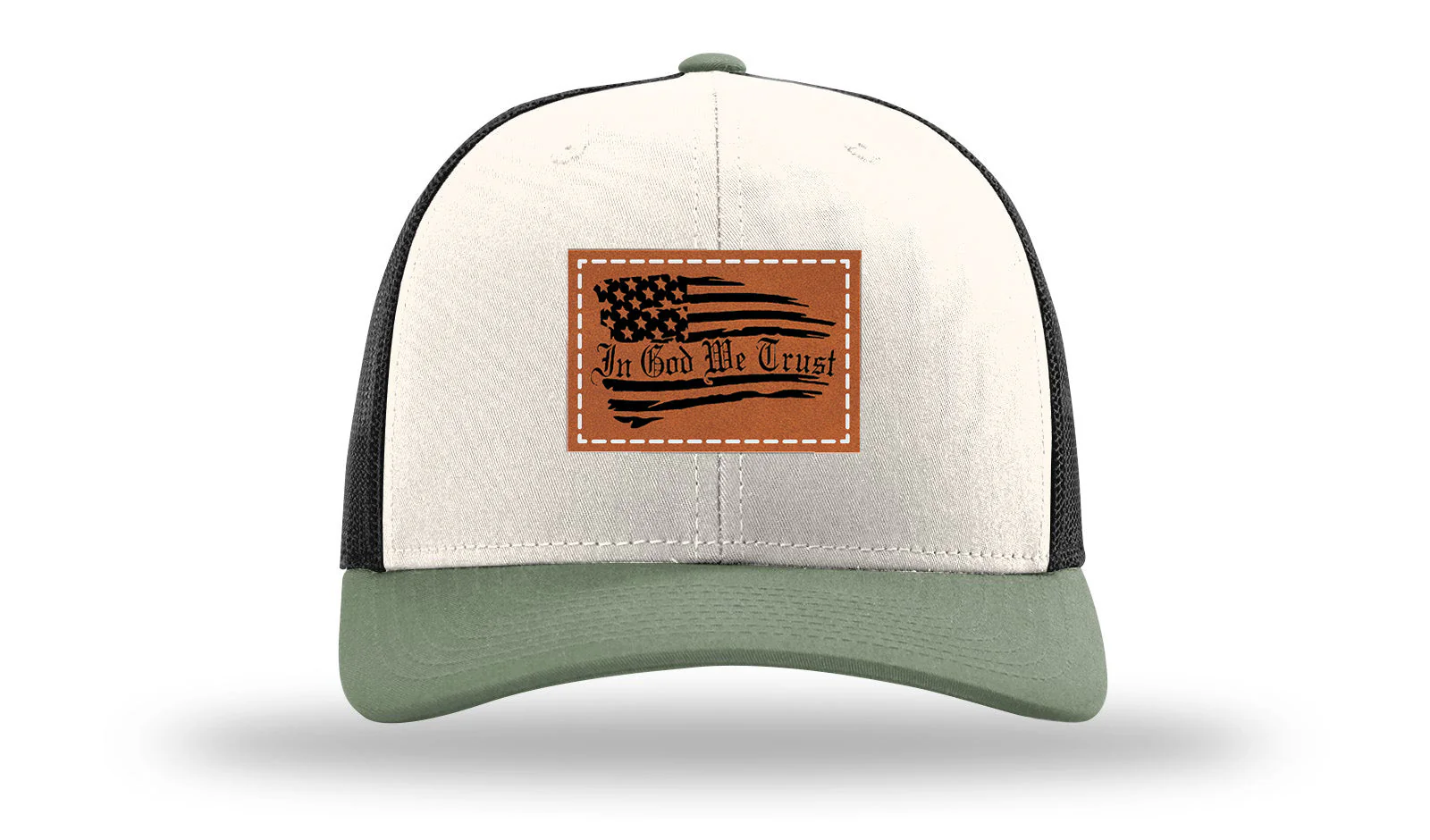 In God We Trust Leather Patch Richardson 112 Hat - Image 35