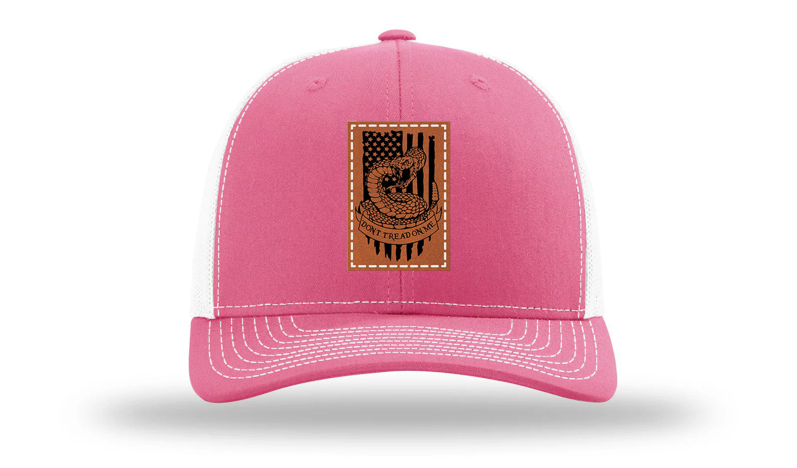 Don't Tread On Me Snake Leather Patch Richardson 112 Hat - Image 23