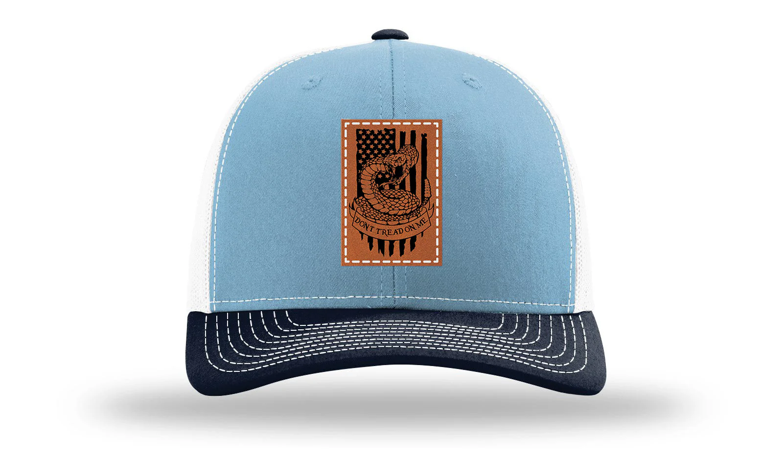 Don't Tread On Me Snake Leather Patch Richardson 112 Hat - Image 34