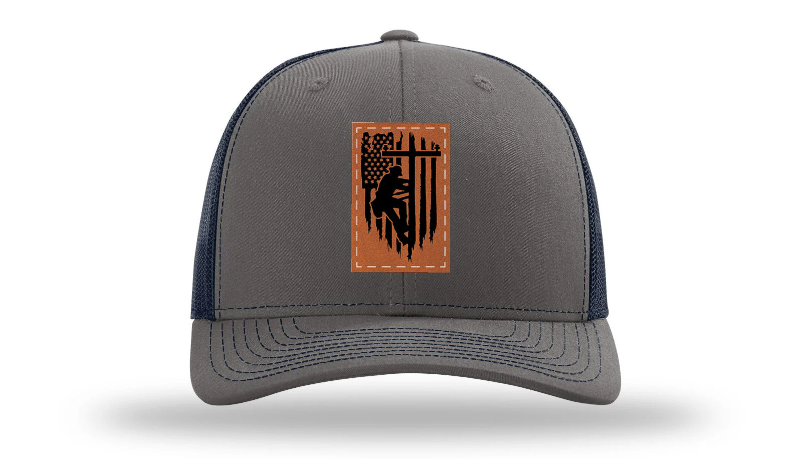 Lineman Flag Leather Patch Richardson 112 Hat - Image 13