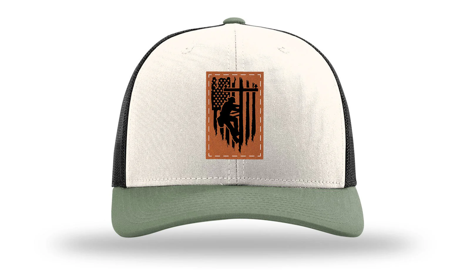 Lineman Flag Leather Patch Richardson 112 Hat - Image 35