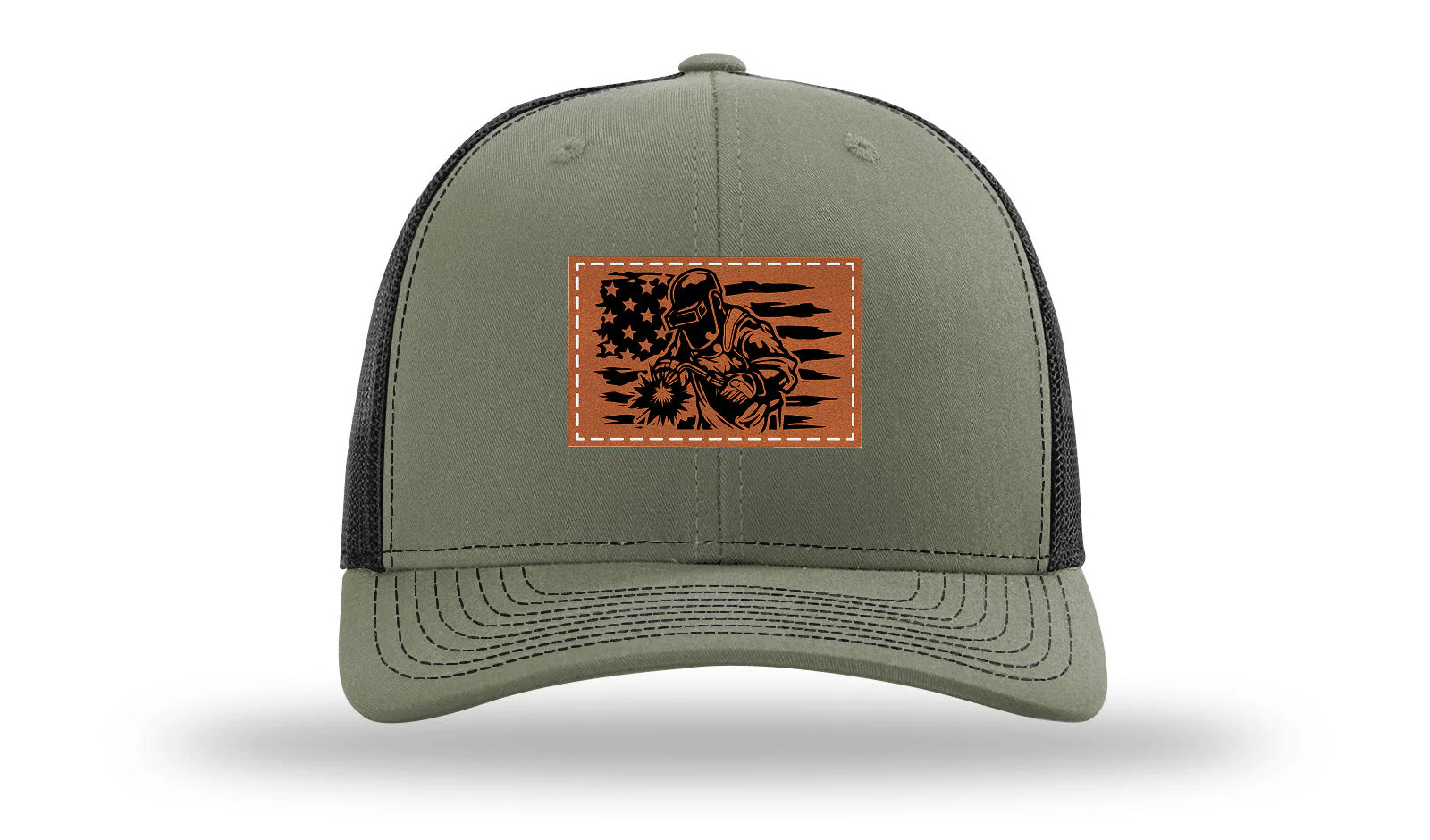 Welder Flag Leather Patch Richardson 112 Hat - Image 25