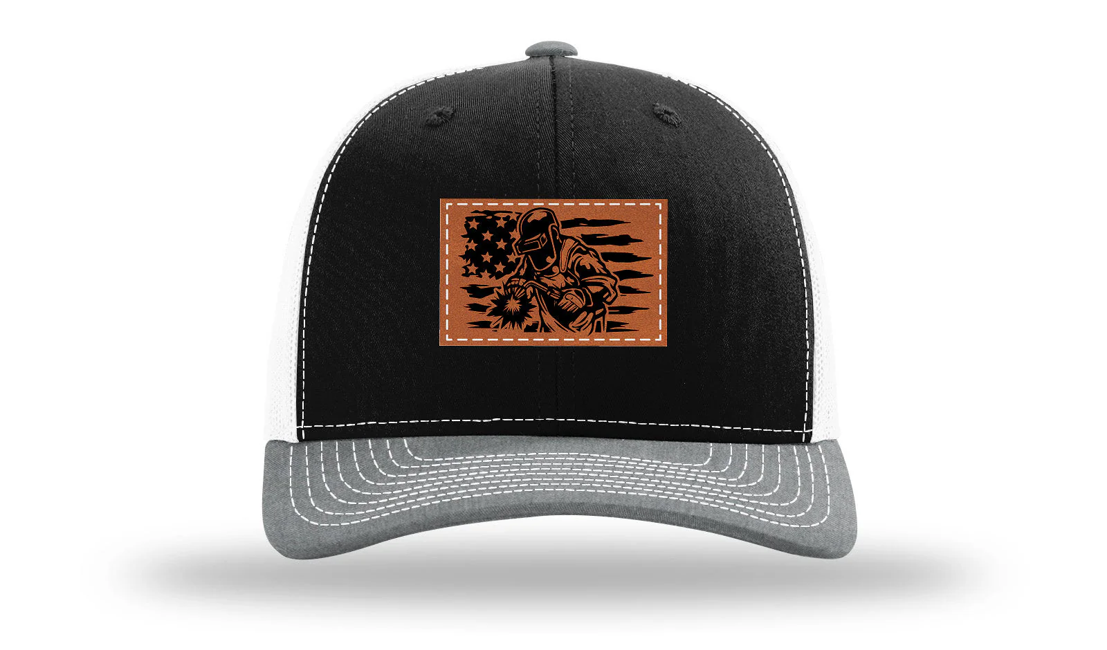 Welder Flag Leather Patch Richardson 112 Hat - Image 33