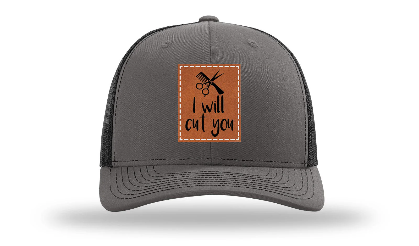 I Will Cut You Leather Patch Richardson 112 Hat - Image 11