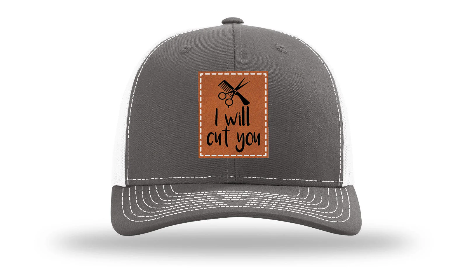 I Will Cut You Leather Patch Richardson 112 Hat - Image 16