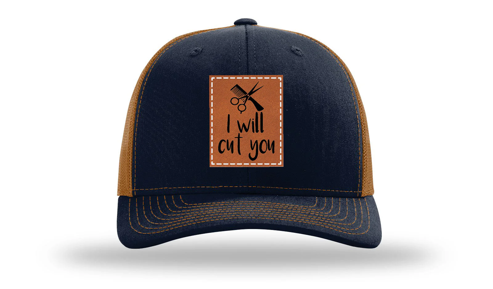 I Will Cut You Leather Patch Richardson 112 Hat - Image 26
