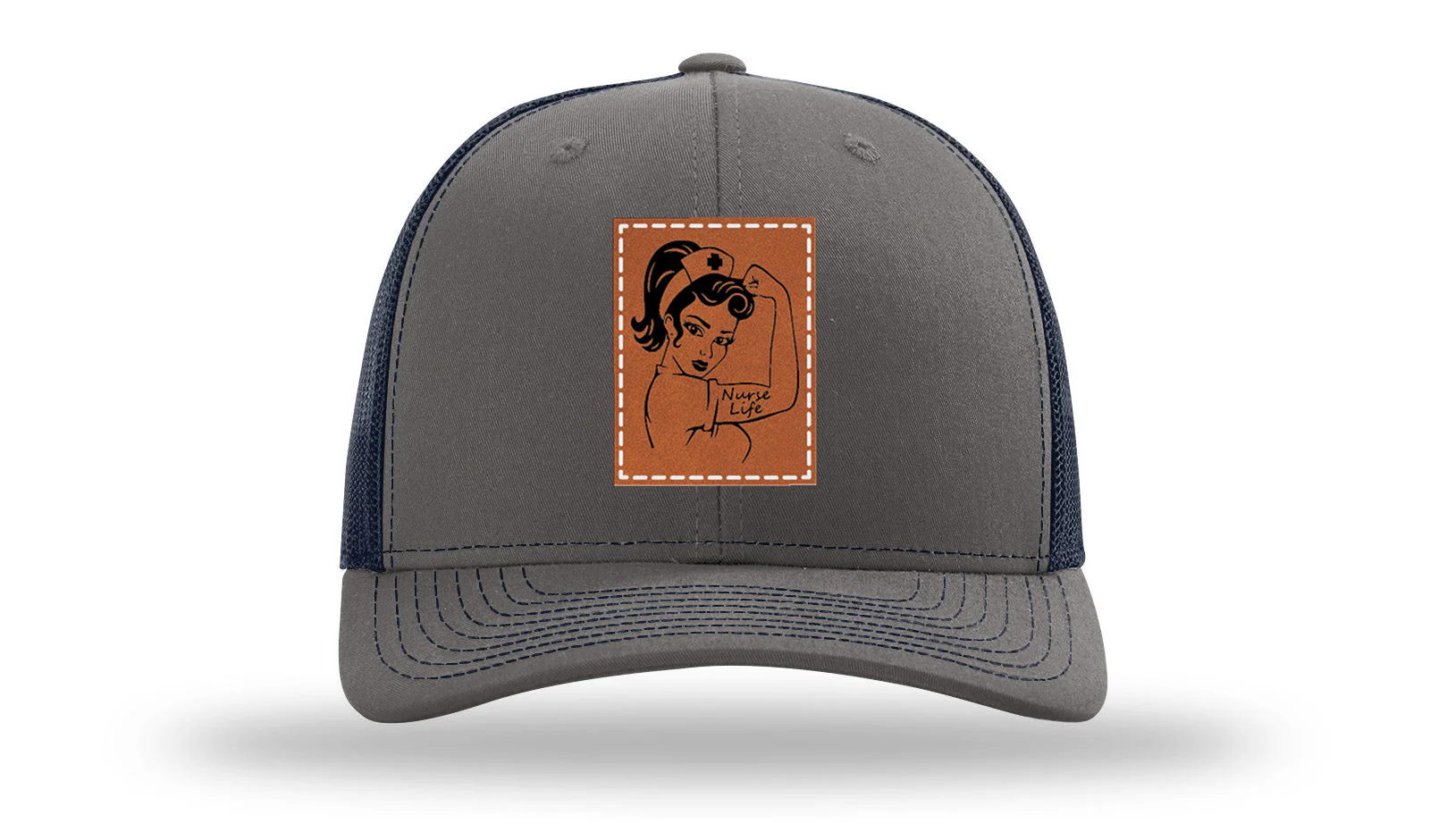 Nurse Life Girl Leather Patch Richardson 112 Hat - Image 13