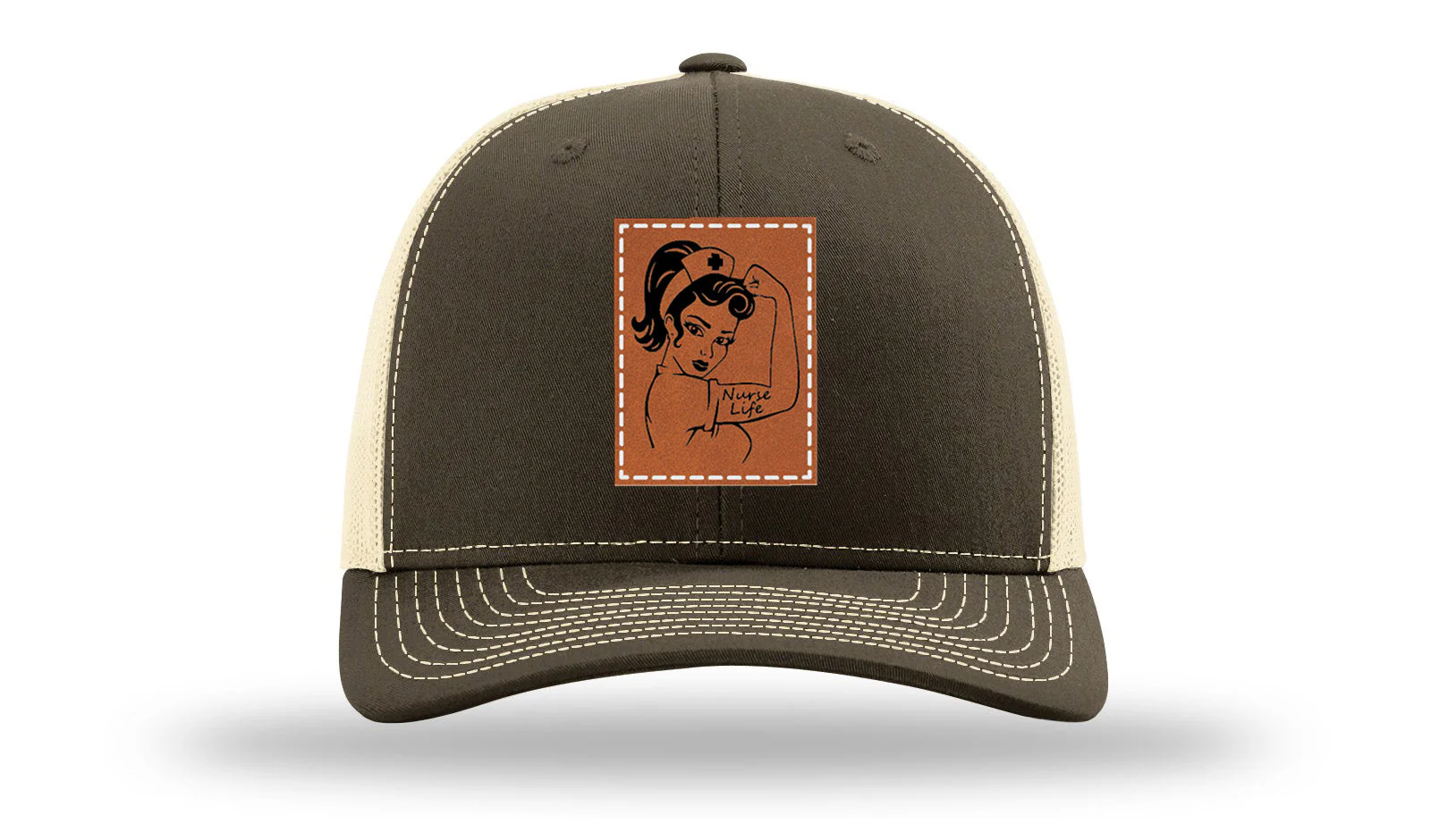 Nurse Life Girl Leather Patch Richardson 112 Hat - Image 17