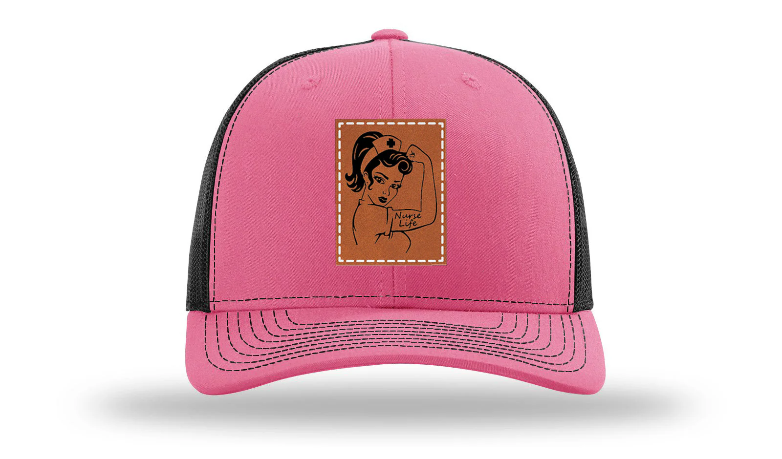Nurse Life Girl Leather Patch Richardson 112 Hat - Image 22