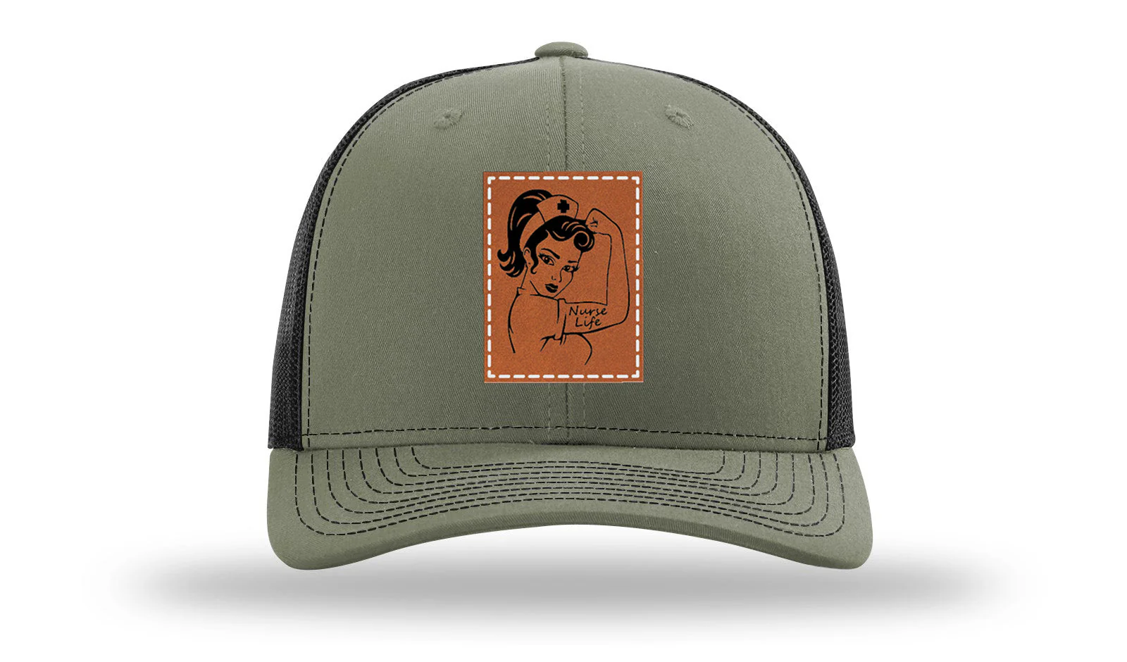 Nurse Life Girl Leather Patch Richardson 112 Hat - Image 25