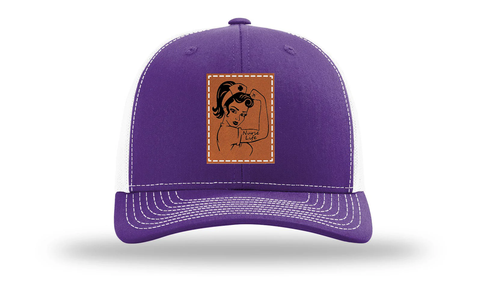 Nurse Life Girl Leather Patch Richardson 112 Hat - Image 30