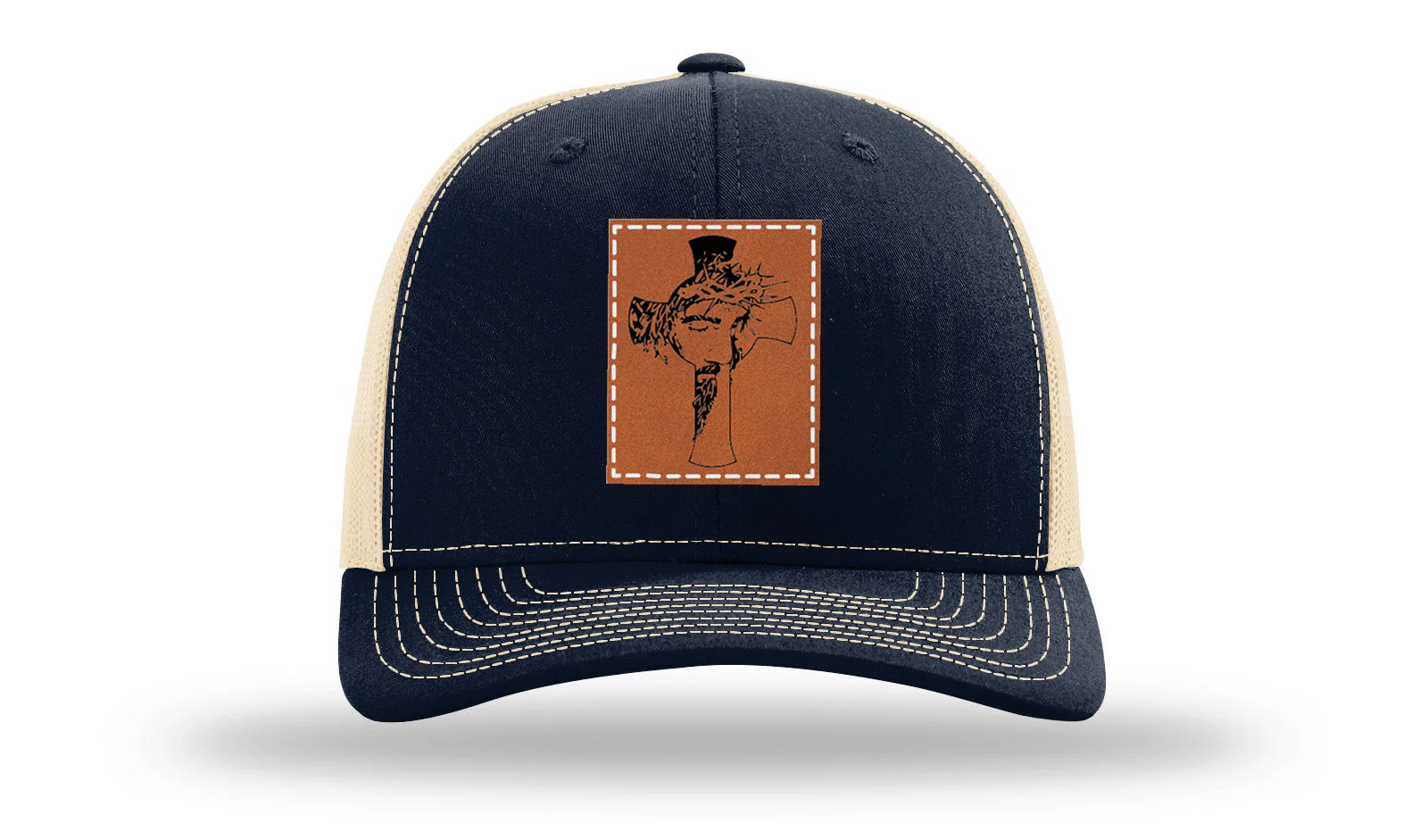 Jesus Cross Leather Patch Richardson 112 Hat - Image 28