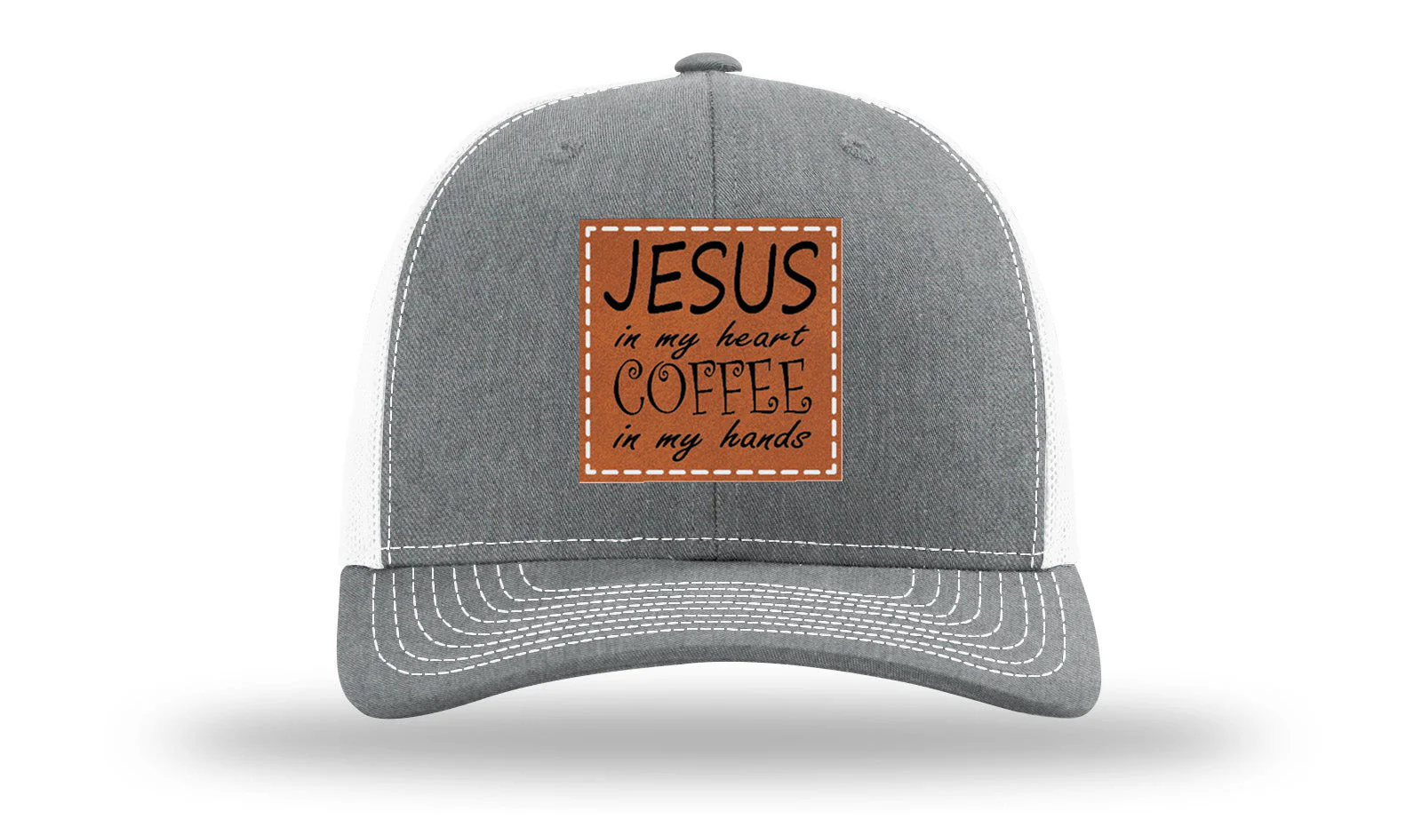 Jessus in My Heart Leather Patch Richardson 112 Hat - Image 21