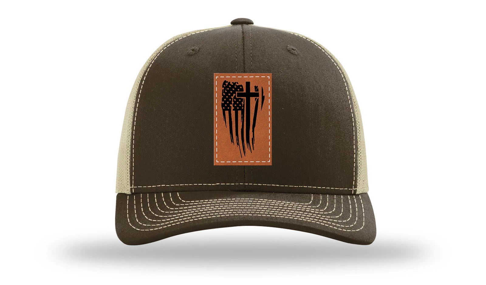 Kneel For The Cross Leather Patch Richardson 112 Hat - Image 50