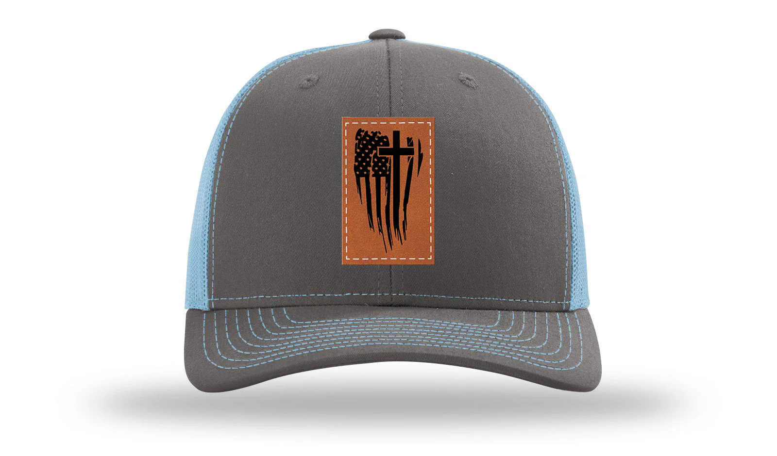 Kneel For The Cross Leather Patch Richardson 112 Hat - Image 54