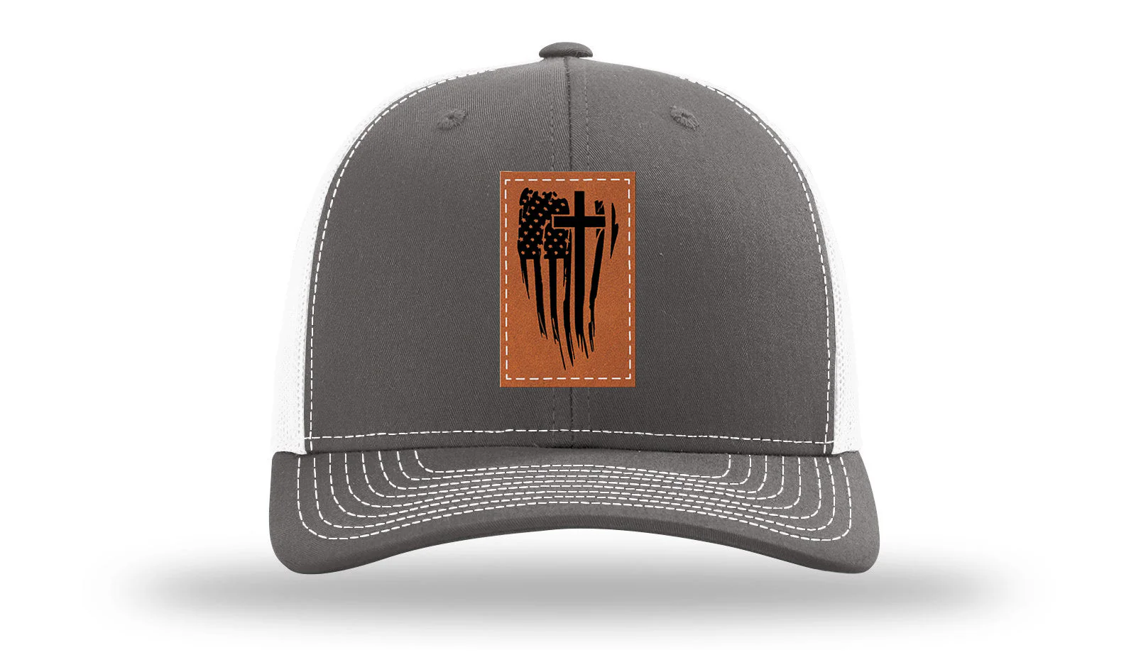 Kneel For The Cross Leather Patch Richardson 112 Hat - Image 58