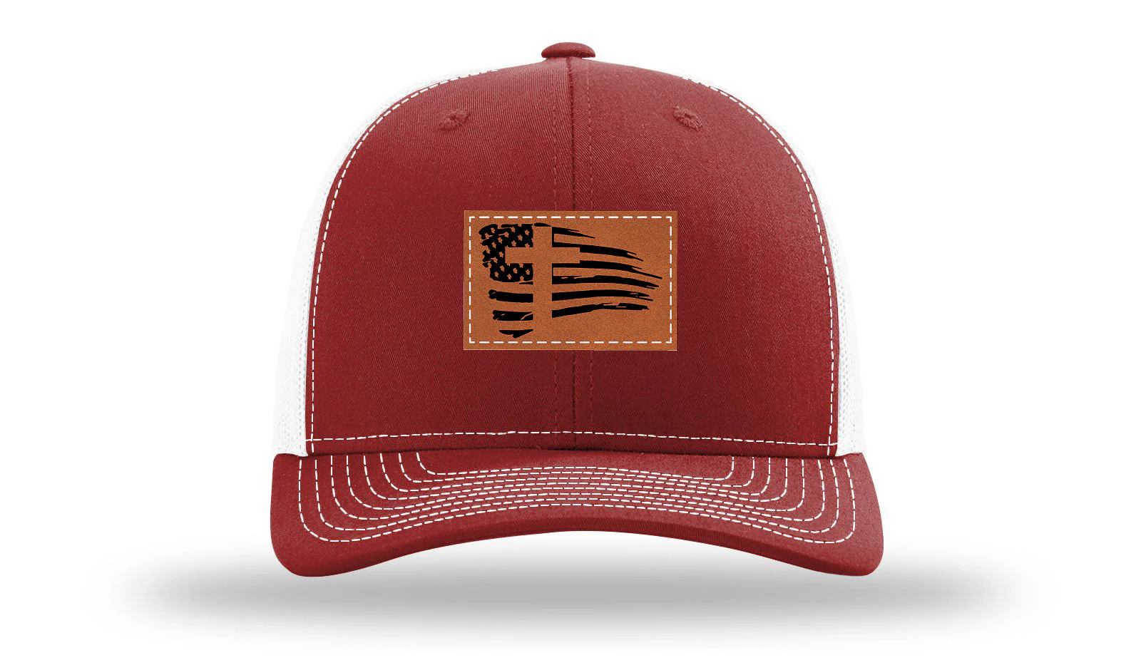 Cross Flag 2 Leather Patch Richardson 112 Hat - Image 9
